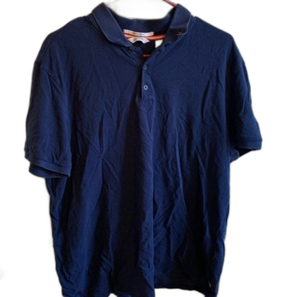 Calvin Klein Men's Short Sleeve Polo Blue and Orange